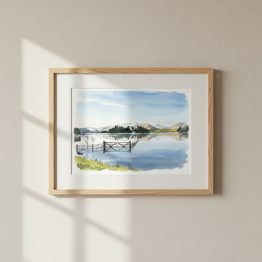 Derwentwater (3) – Original Watercolour Landscape Painting size A4/A3