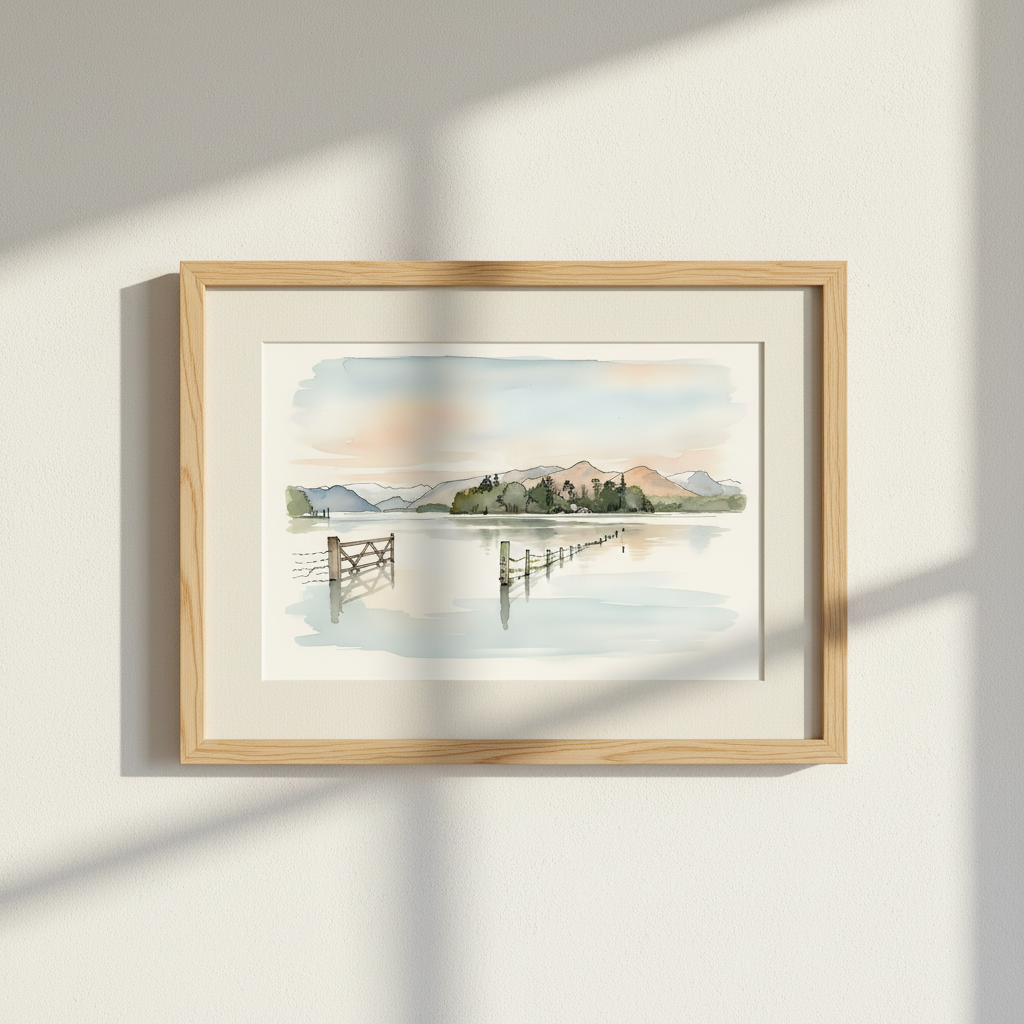 Derwentwater 2 – Original Watercolour Landscape Painting size A4/A3