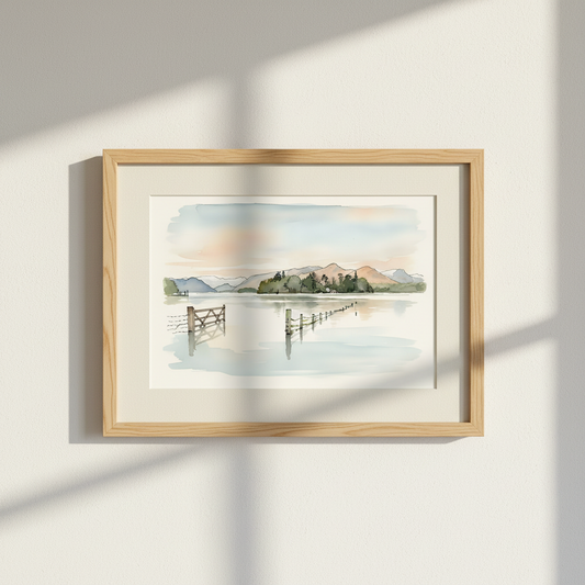 Derwentwater 2 – Original Watercolour Landscape Painting size A4/A3