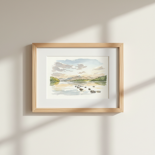 Derwentwater – Original Watercolour Landscape Painting size A4/A3