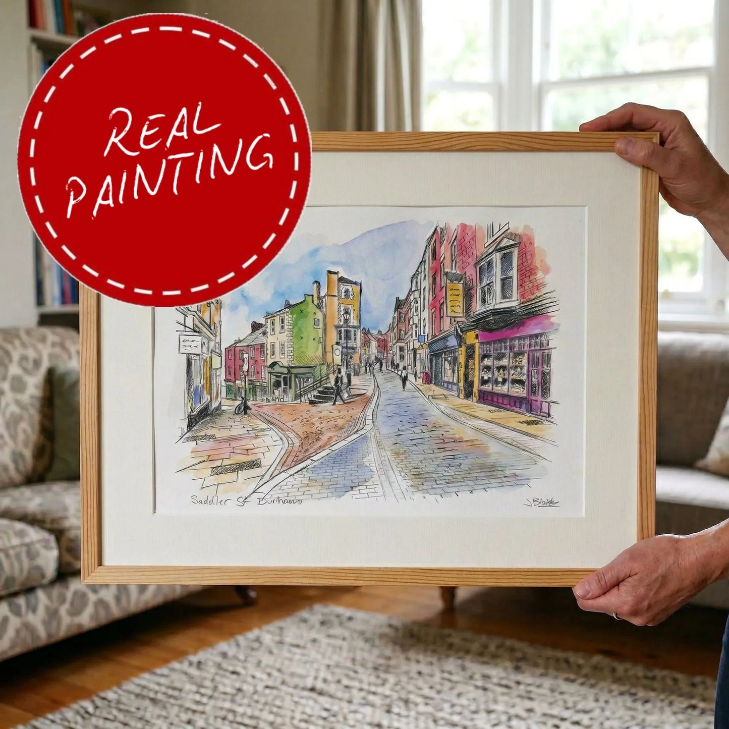 Saddler Street Durham original watercolour by j blakely