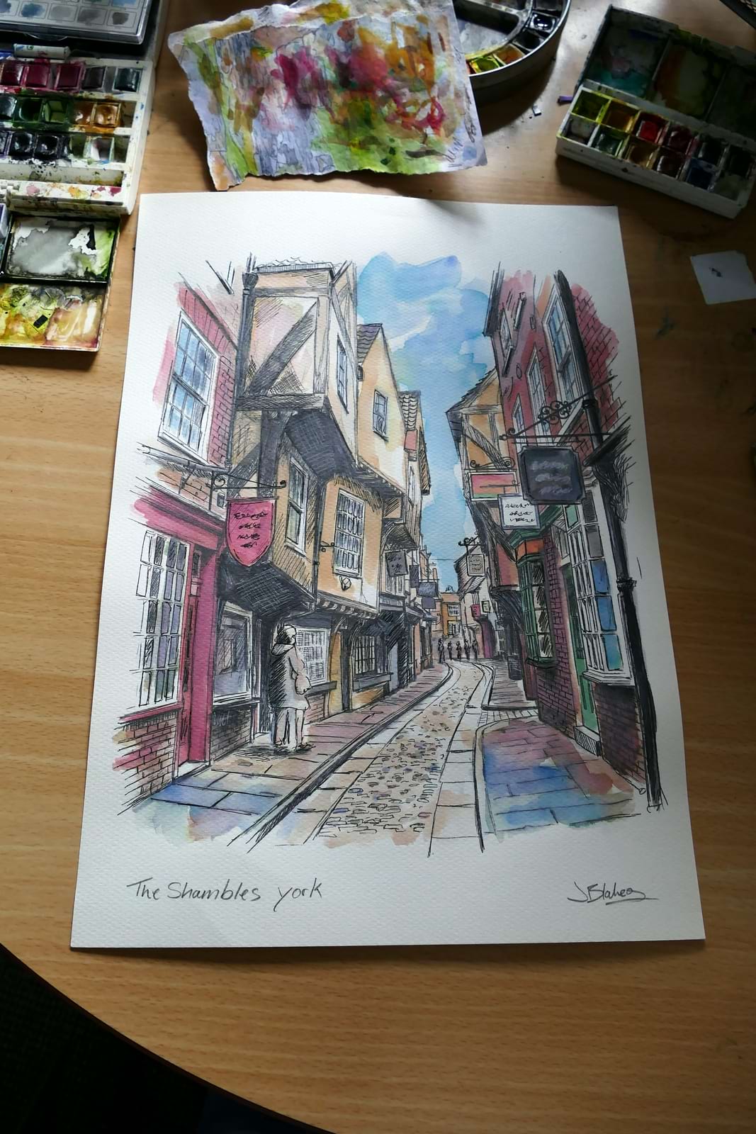 the shambles york original watercolour by j blakely 2