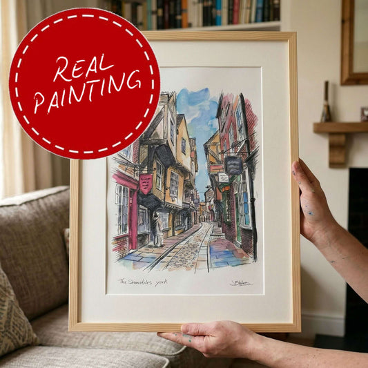 the shambles york original watercolour by j blakely 1